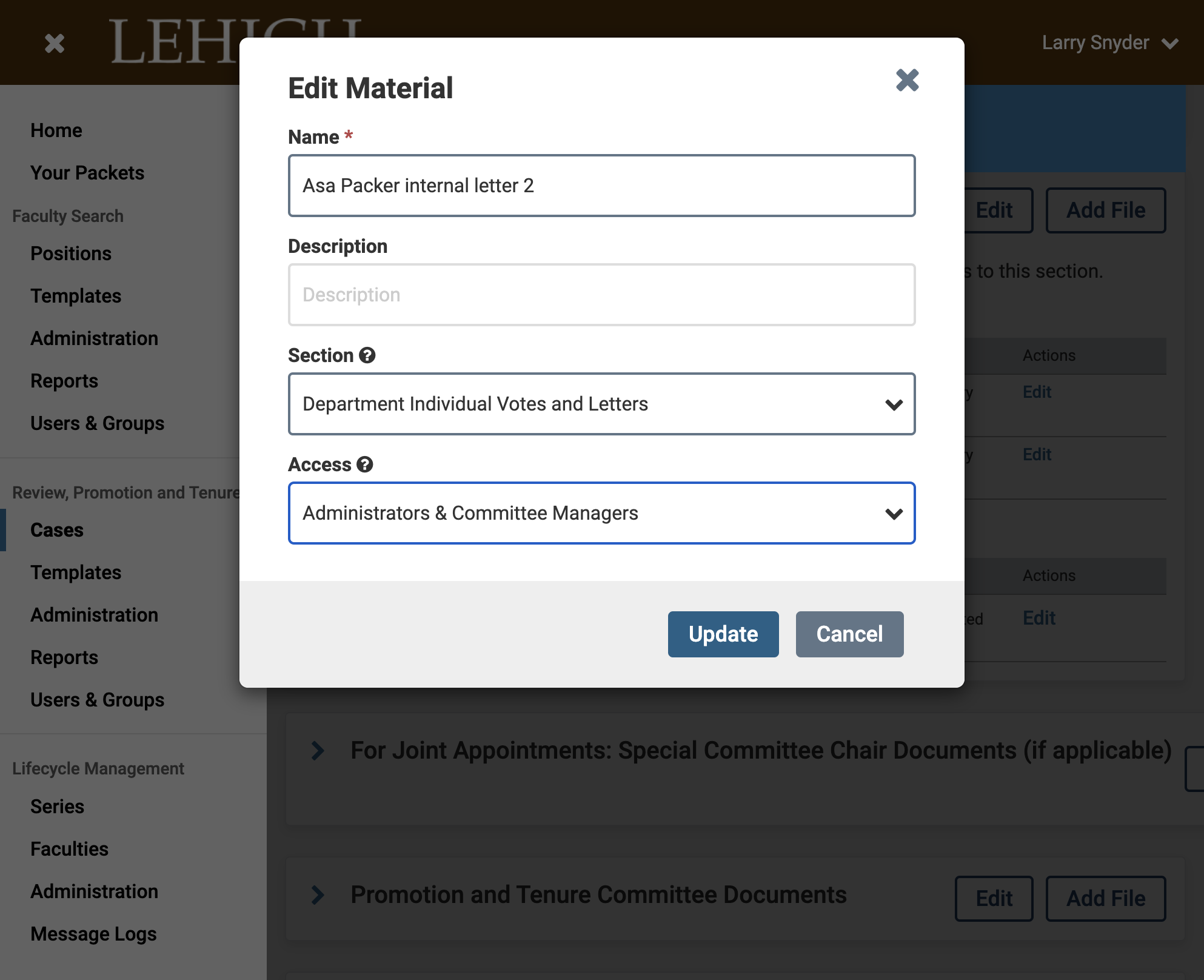 Select Administrators & Committee Managers