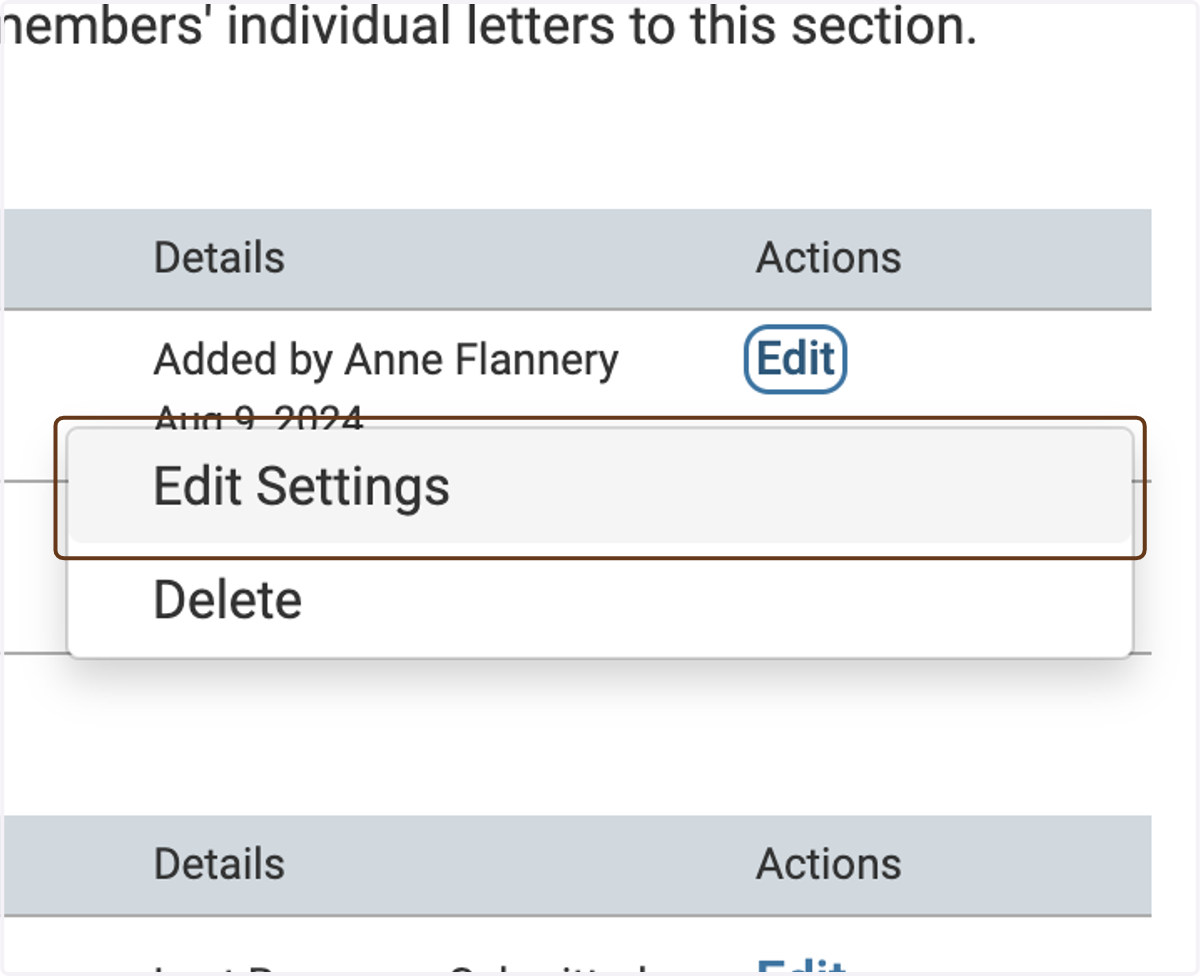 Click on Edit Settings