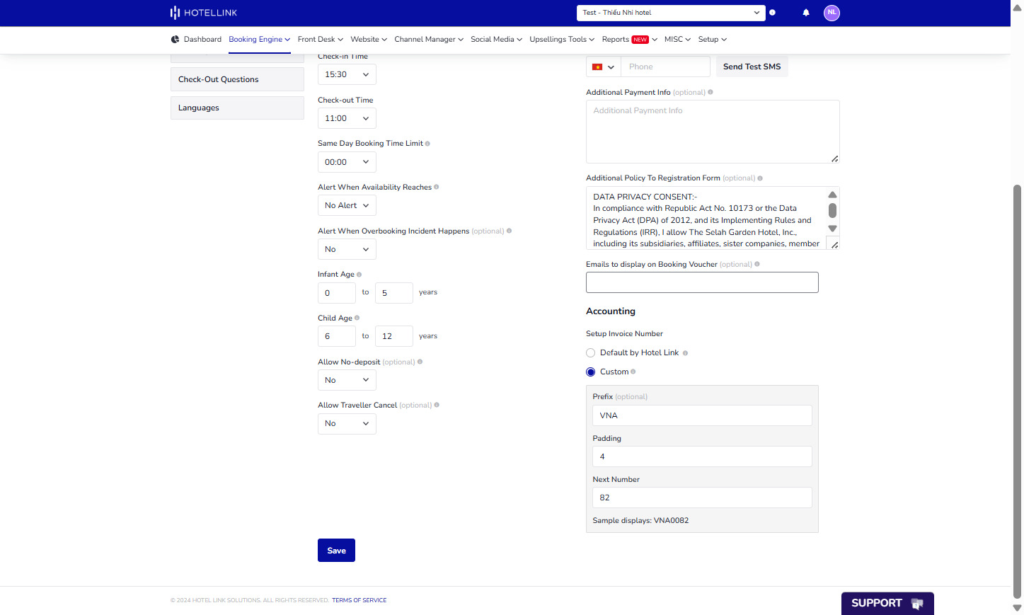 Emails to display on Booking Voucher (optional): To show different emails on the Booking Voucher (instead of the ones in Reservation Email), you can enter new email addresses in this new field. As a result, the system will use only these for displayi