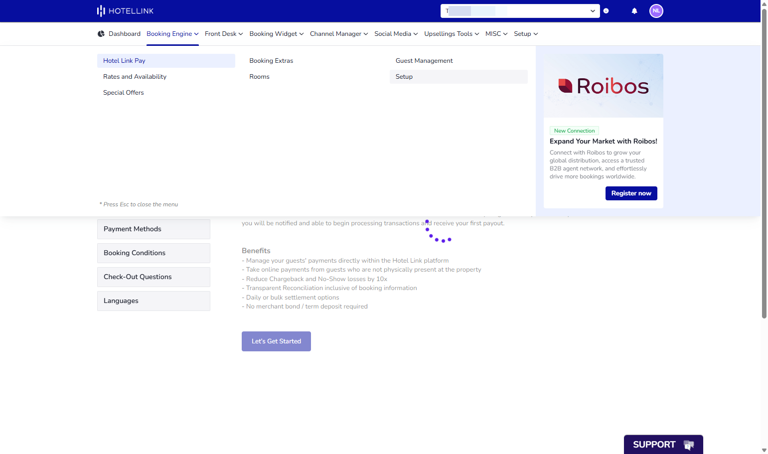 Click on Setup