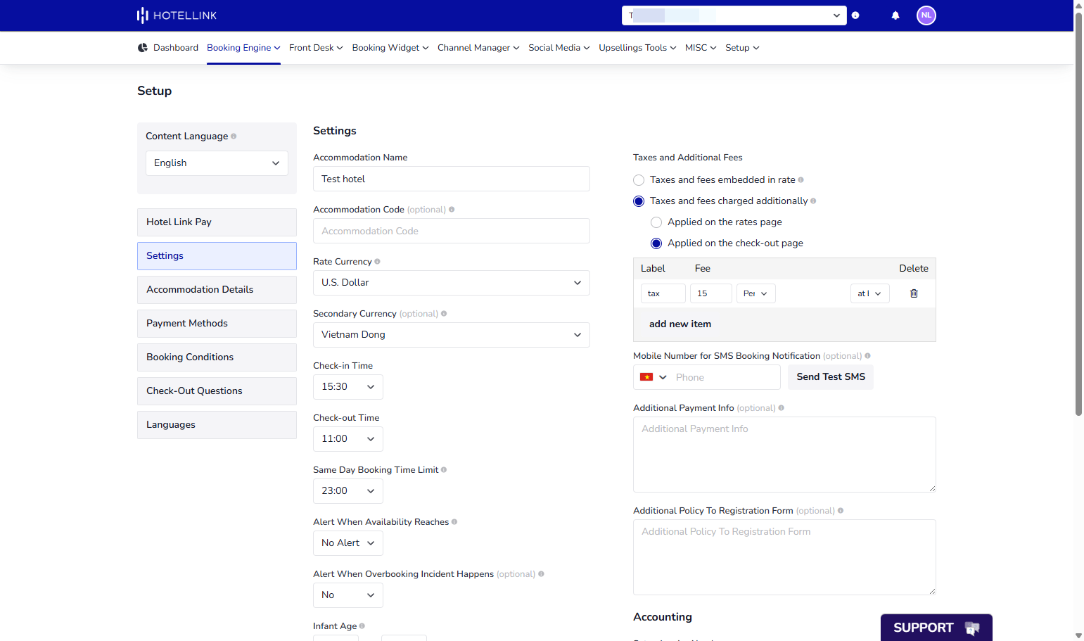 Rate Currency: Set the currency of the room rates entered in the Rates and Availability page.