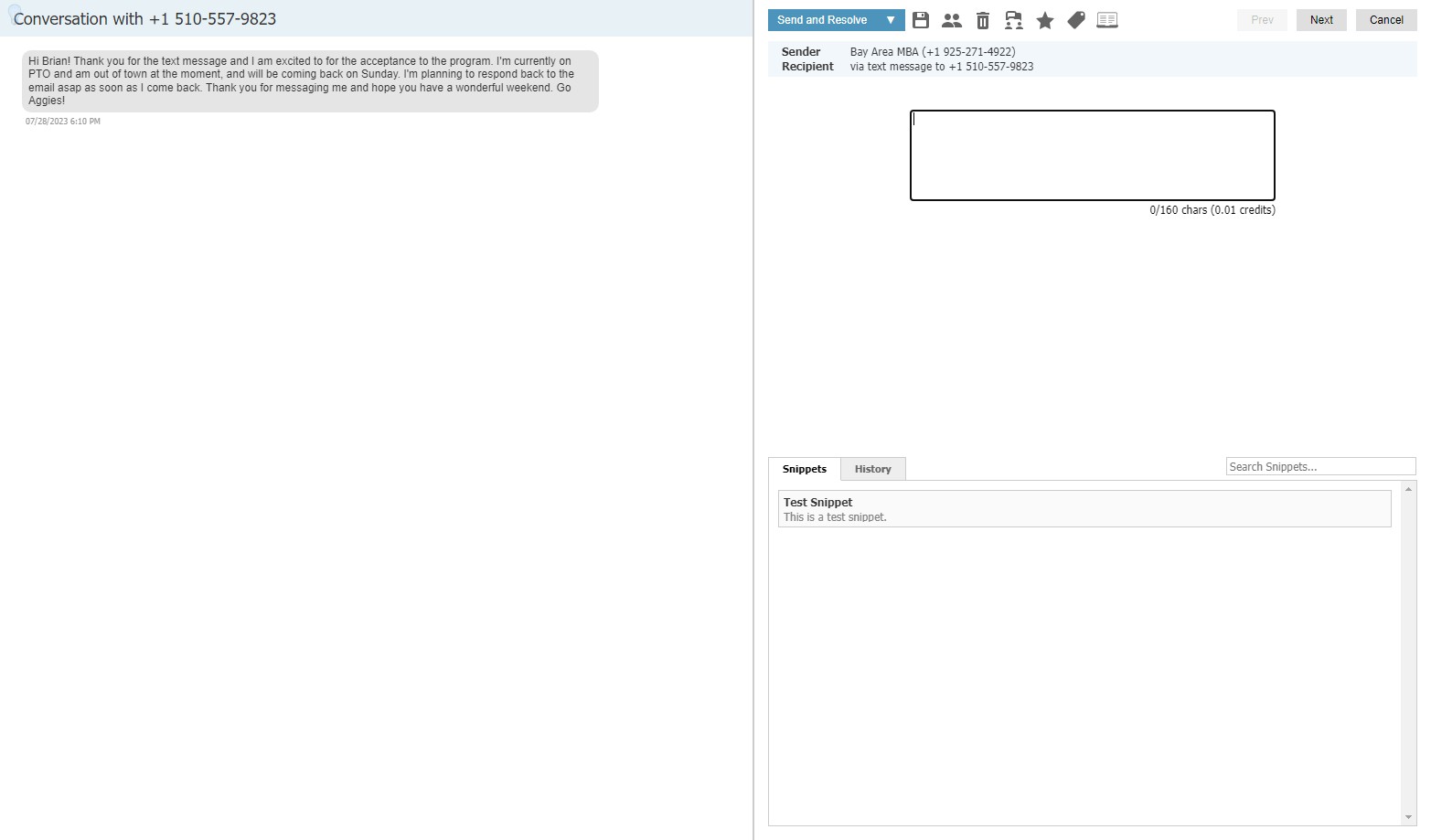 Navigate to Snippets and select the desired snippet
