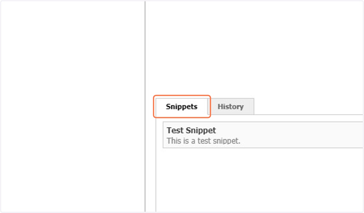 Navigate to Snippets and select the desired snippet