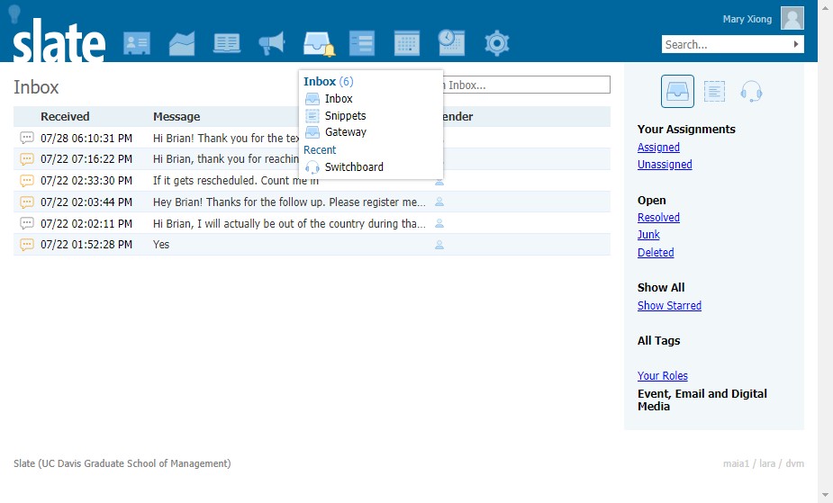 Click on Inbox