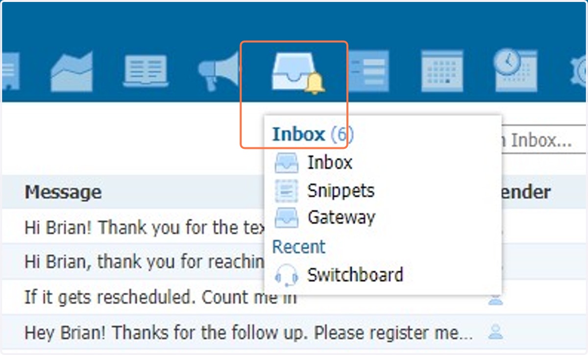 Click on Inbox
