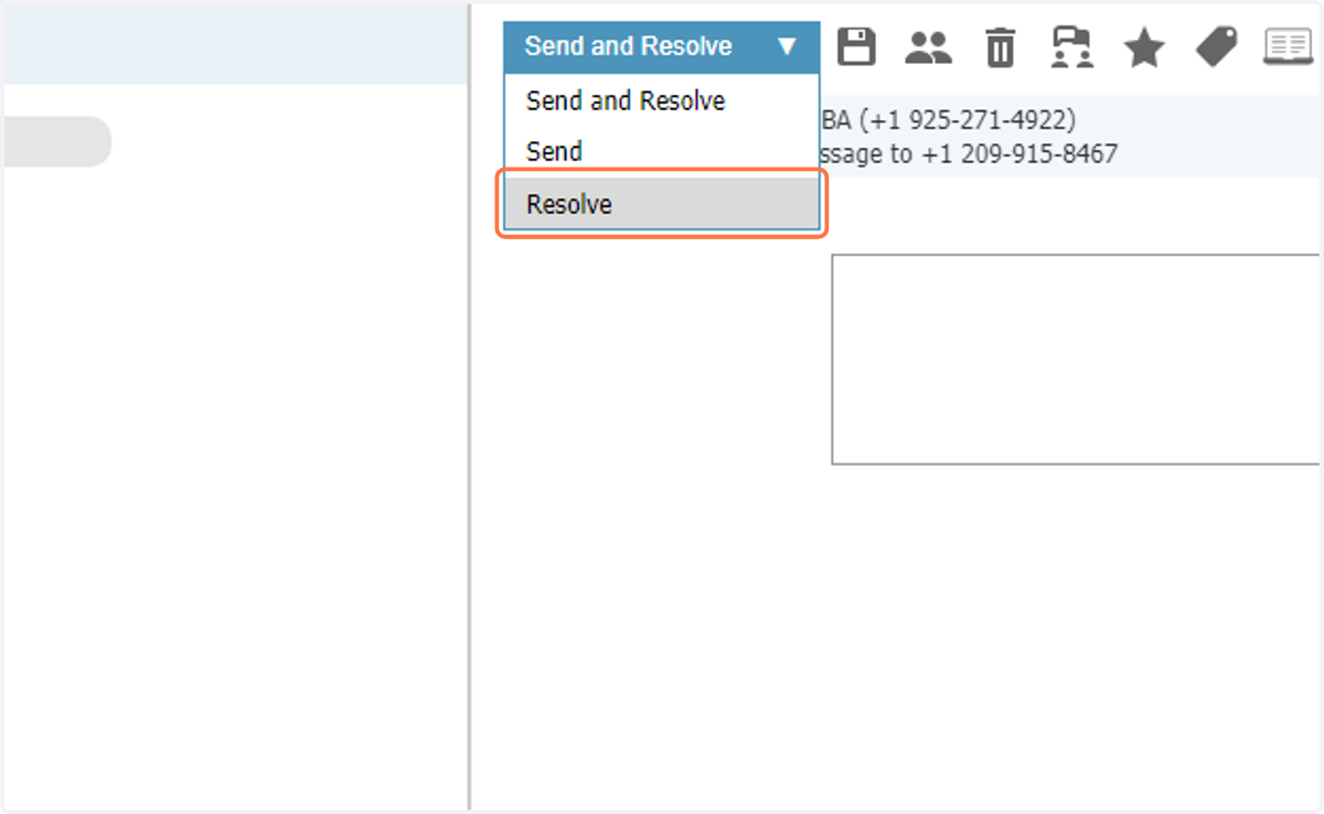 Click on Resolve if you want to close the conversation
