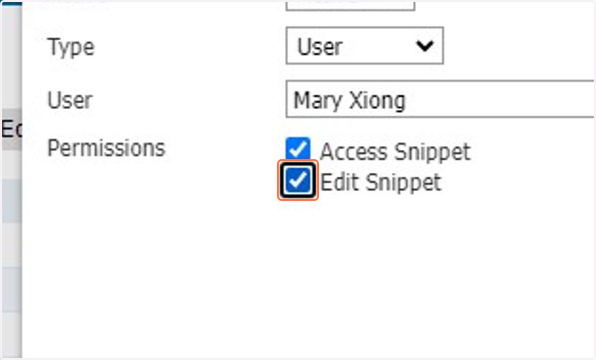 Check Edit Snippet