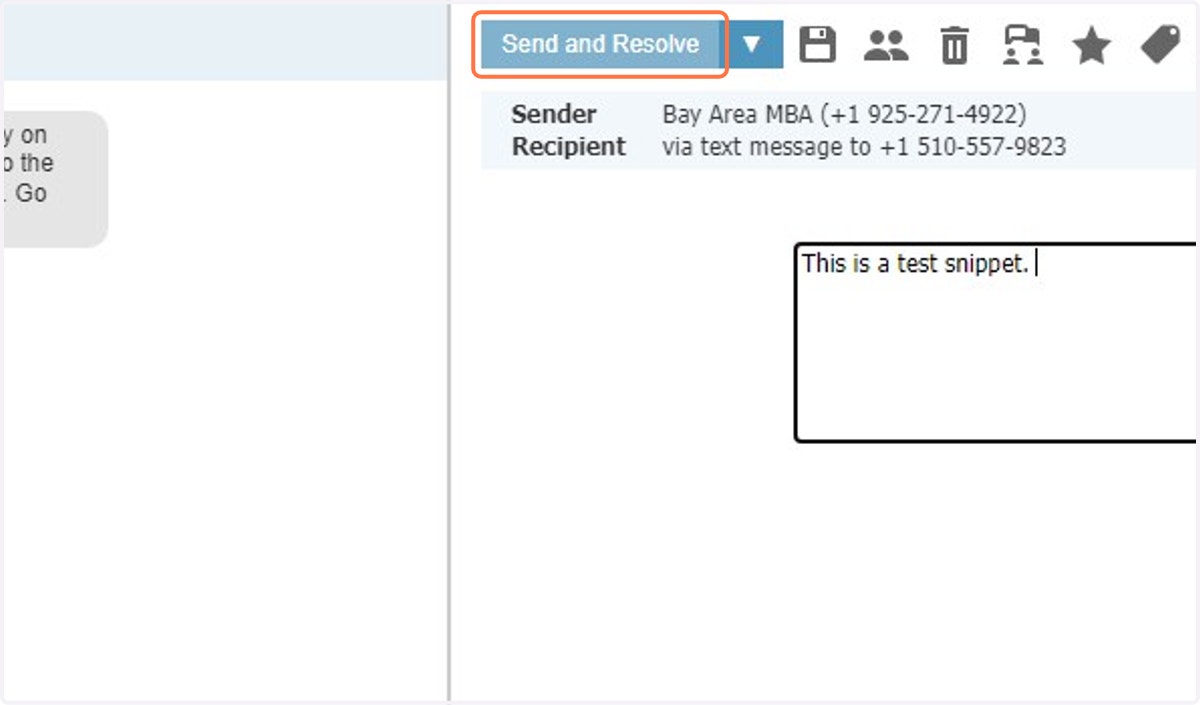 Click on Send and Resolve