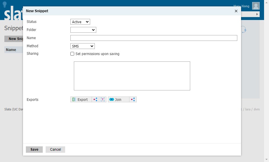 Check permissions if you want to share