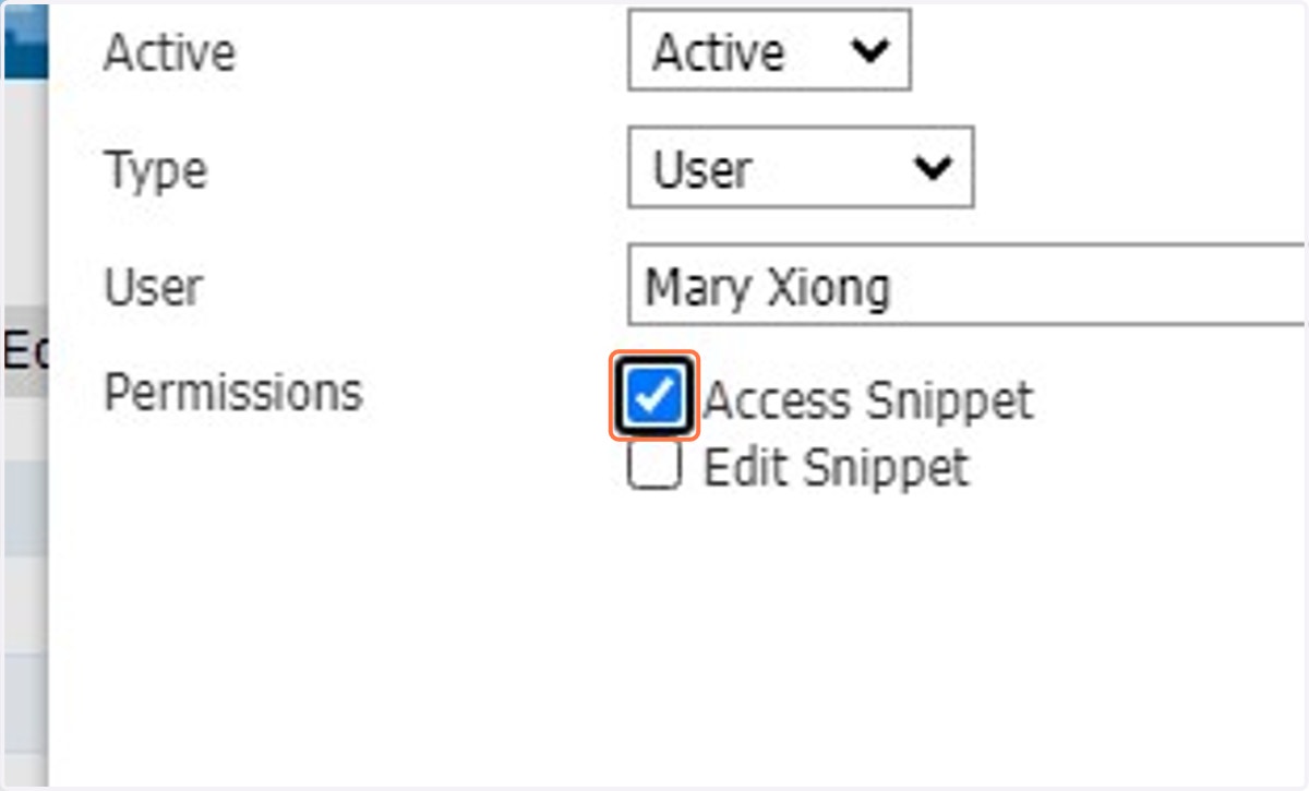 Check Access Snippet