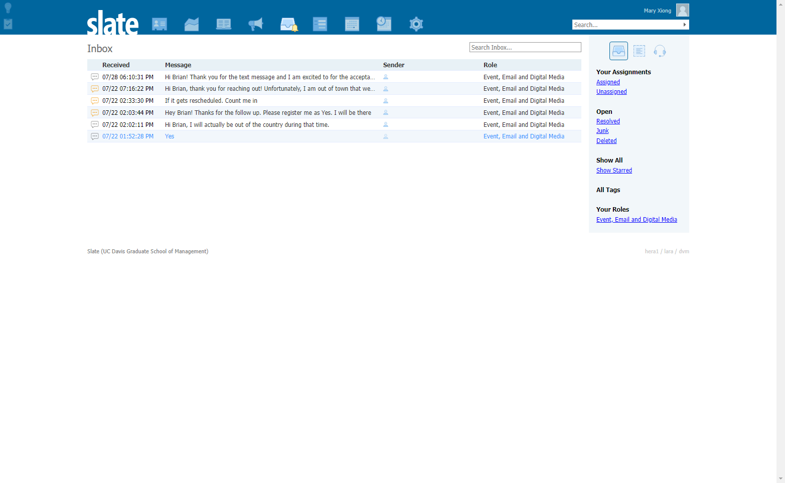 To view your open messages, select the Open Message folder