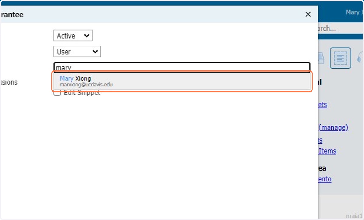 Select user