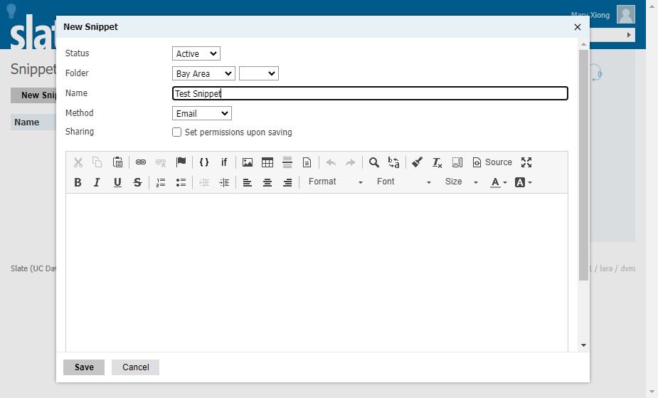 Create a Snippet Name