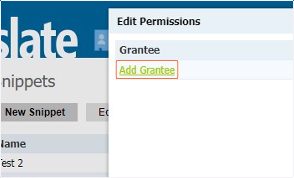 Click on Add Grantee