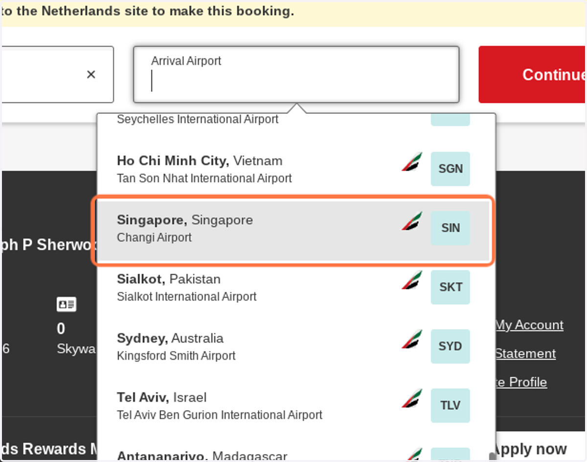 Click on Singapore, Singapore…
