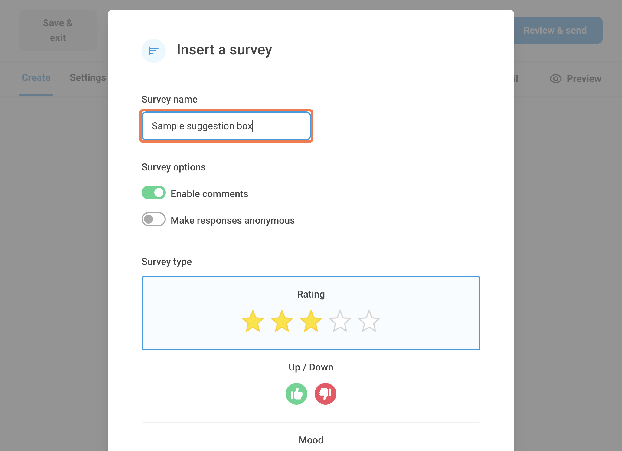 Give your survey a name