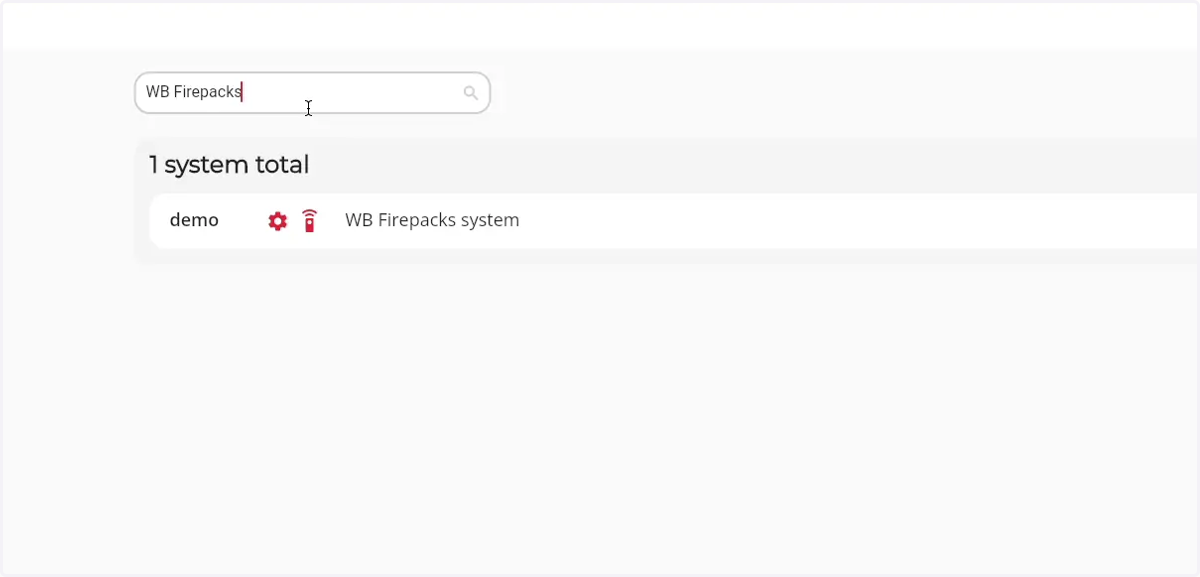 Enter the name or ID of the Firepack