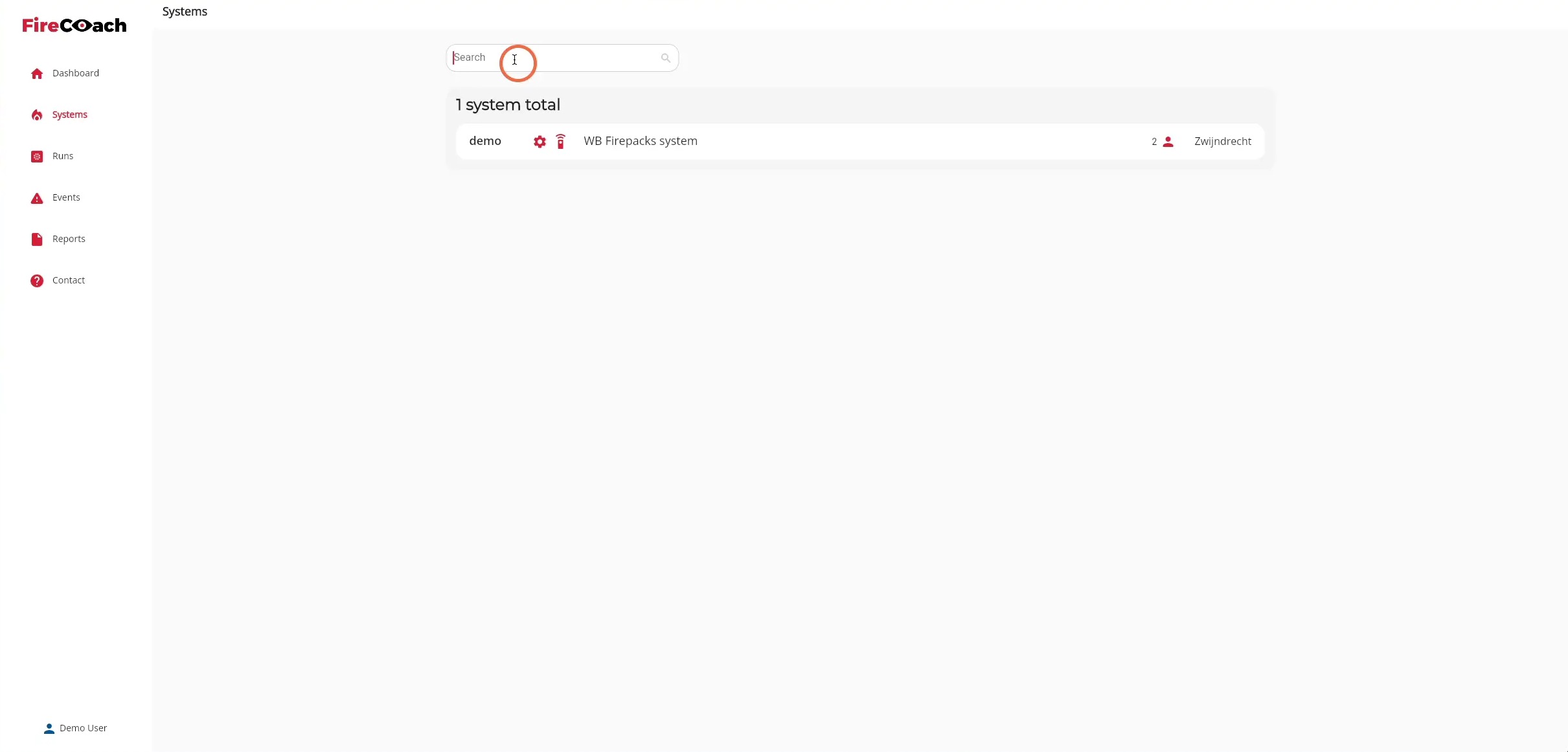Click on the search field