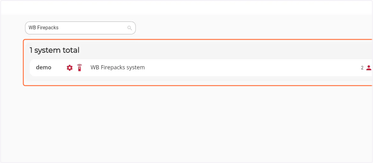 All matching results will show in the 'Systems total' component