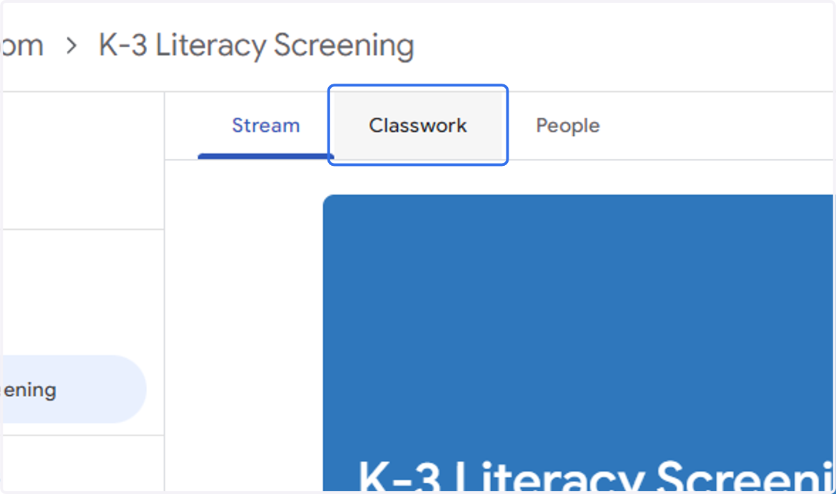 Click on Classwork