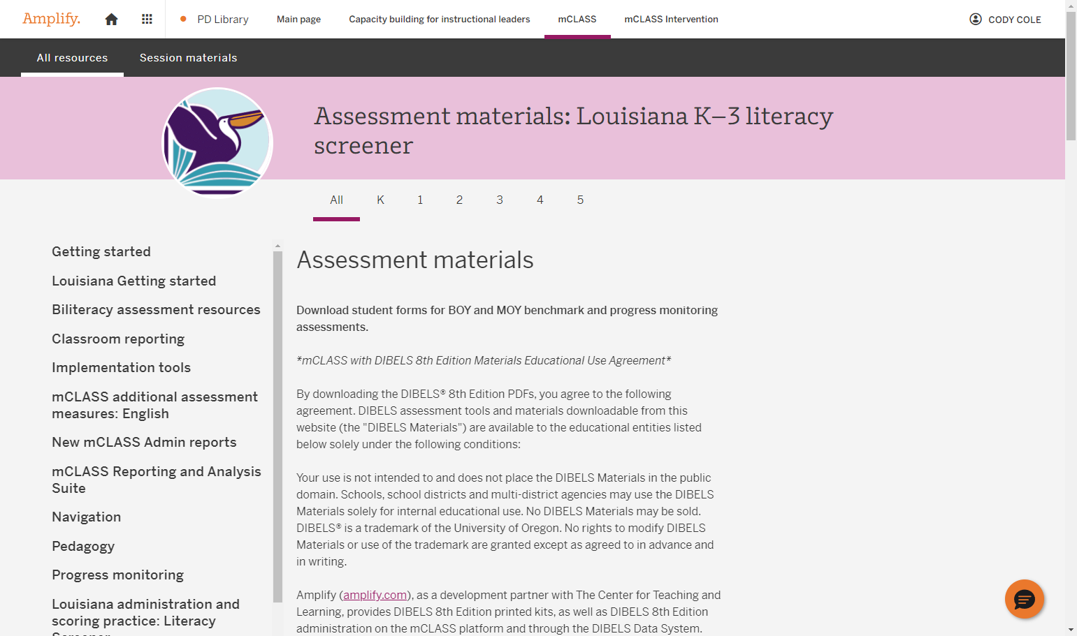Select the grade level you are progress monitoring.