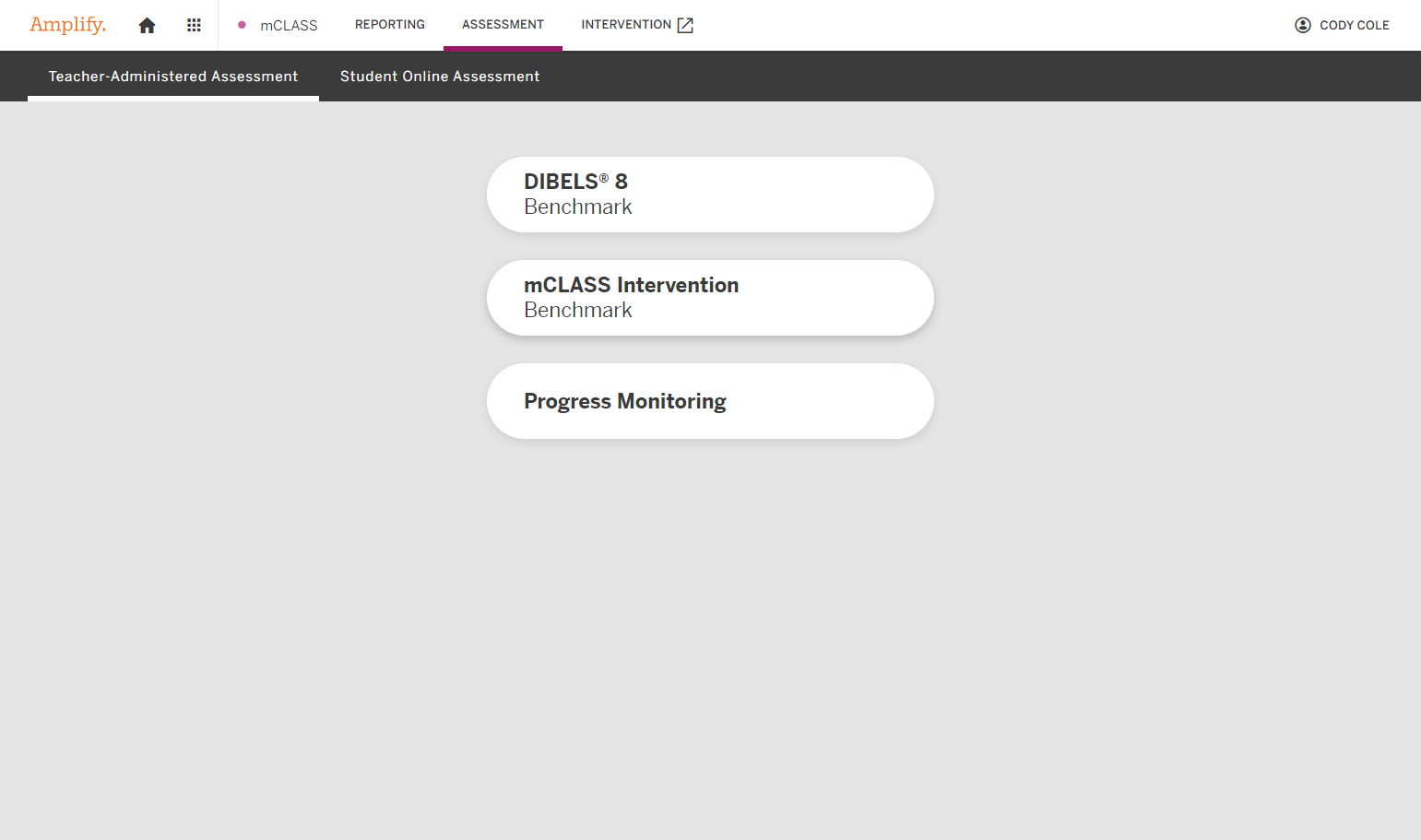 Click on mCLASS Intervention.