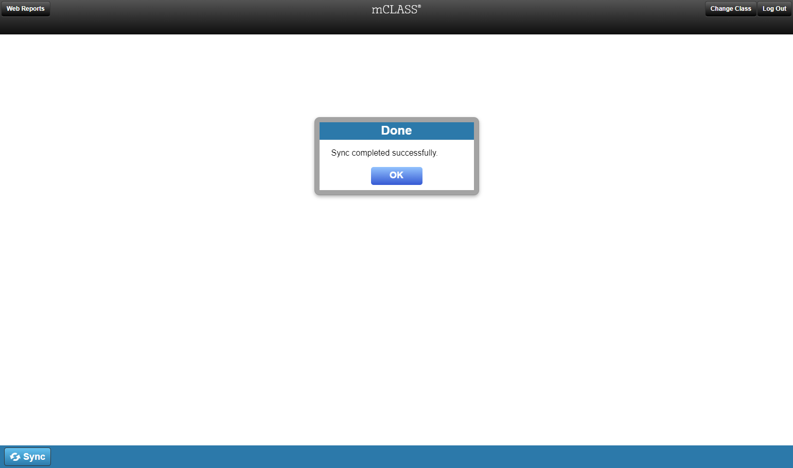 When the class has been synced, click on OK