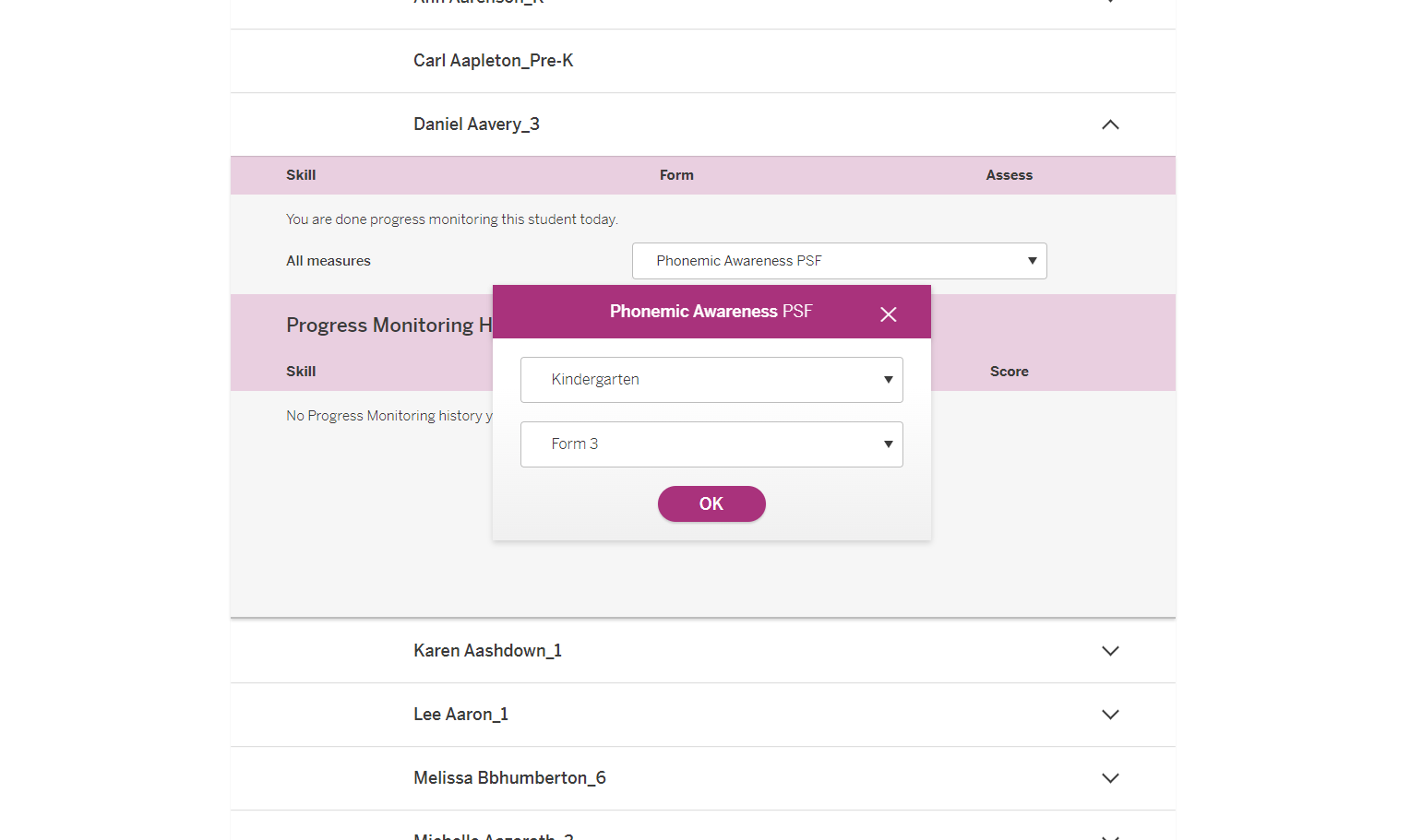 Choose the appropriate grade and form number.