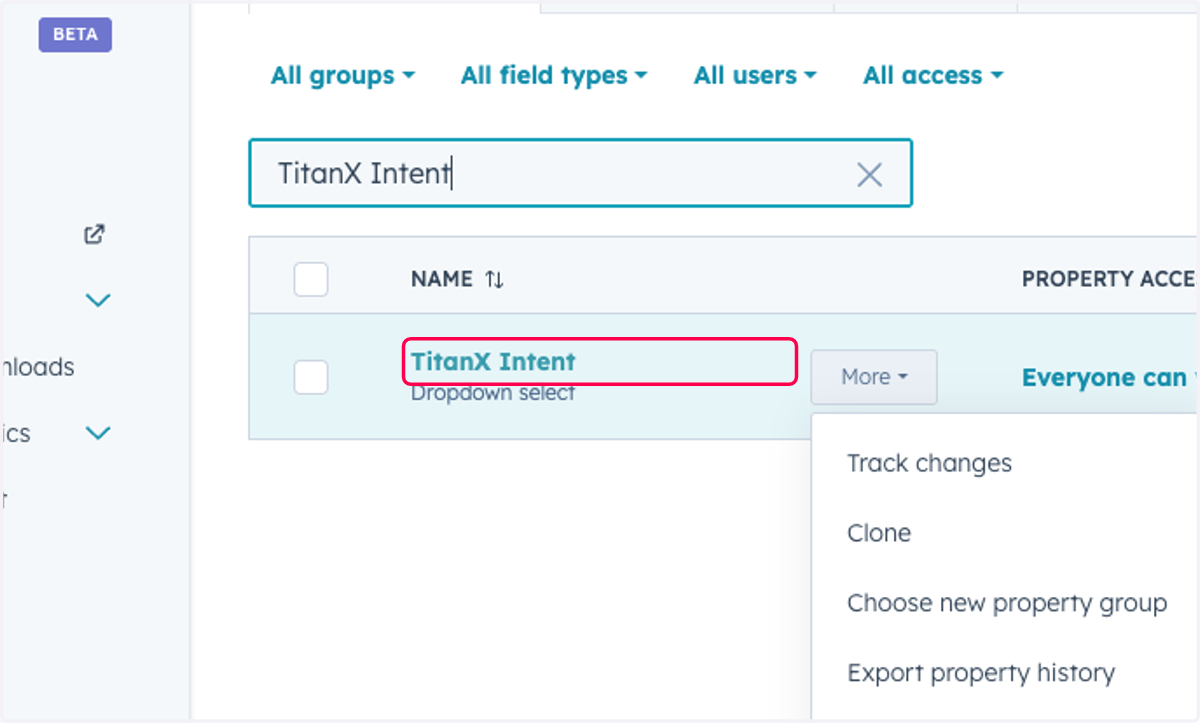 Click on TitanX Intent