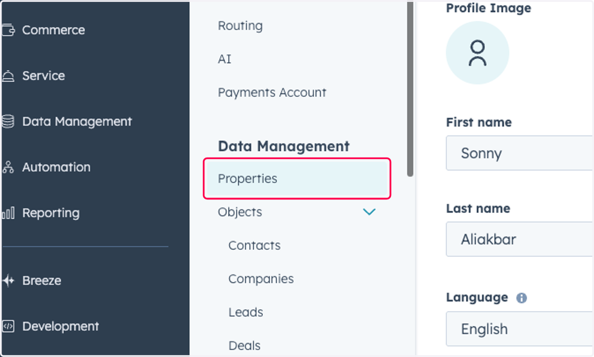 Click on Properties