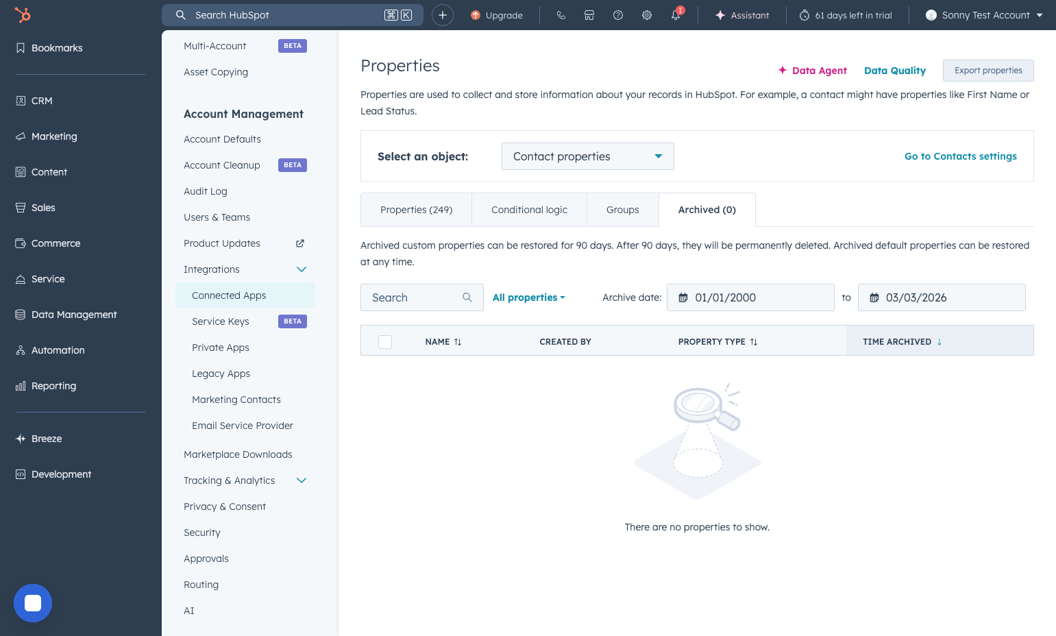 Click on Connected Apps