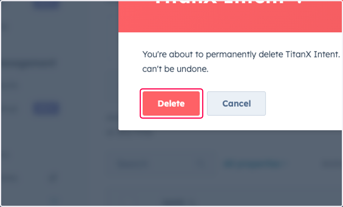Click on Delete
