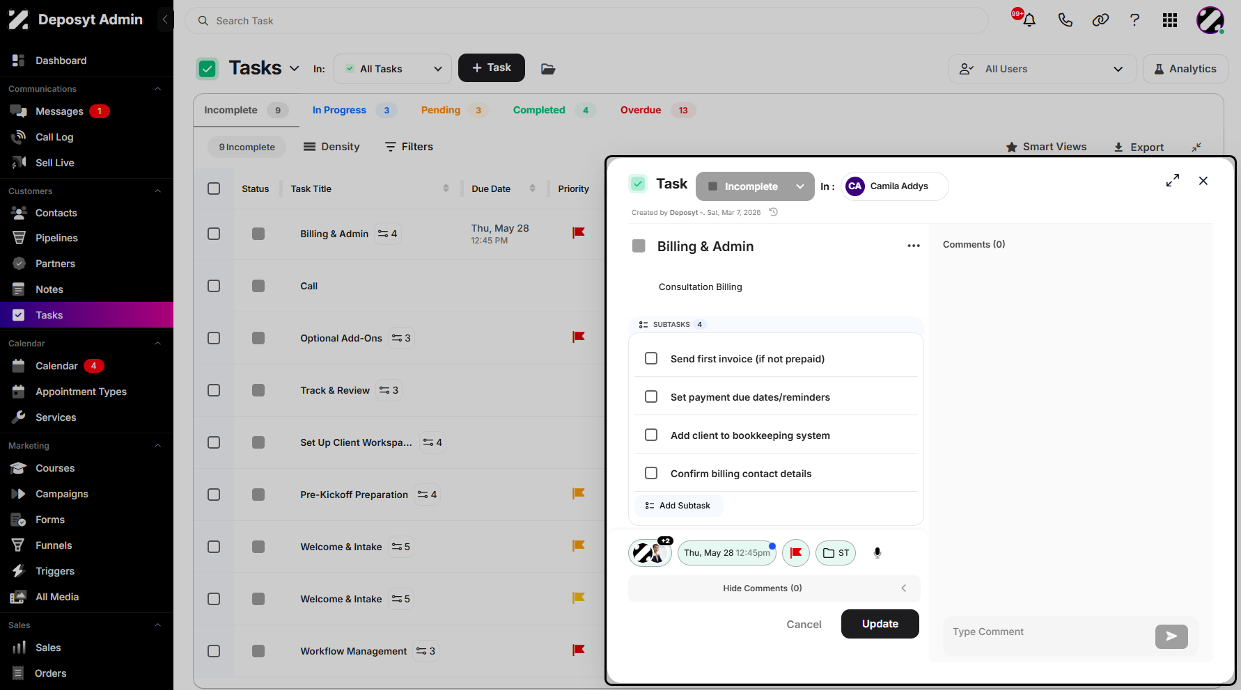 Step 5: A pop-up window will appear, allowing you to make adjustments to your existing task.