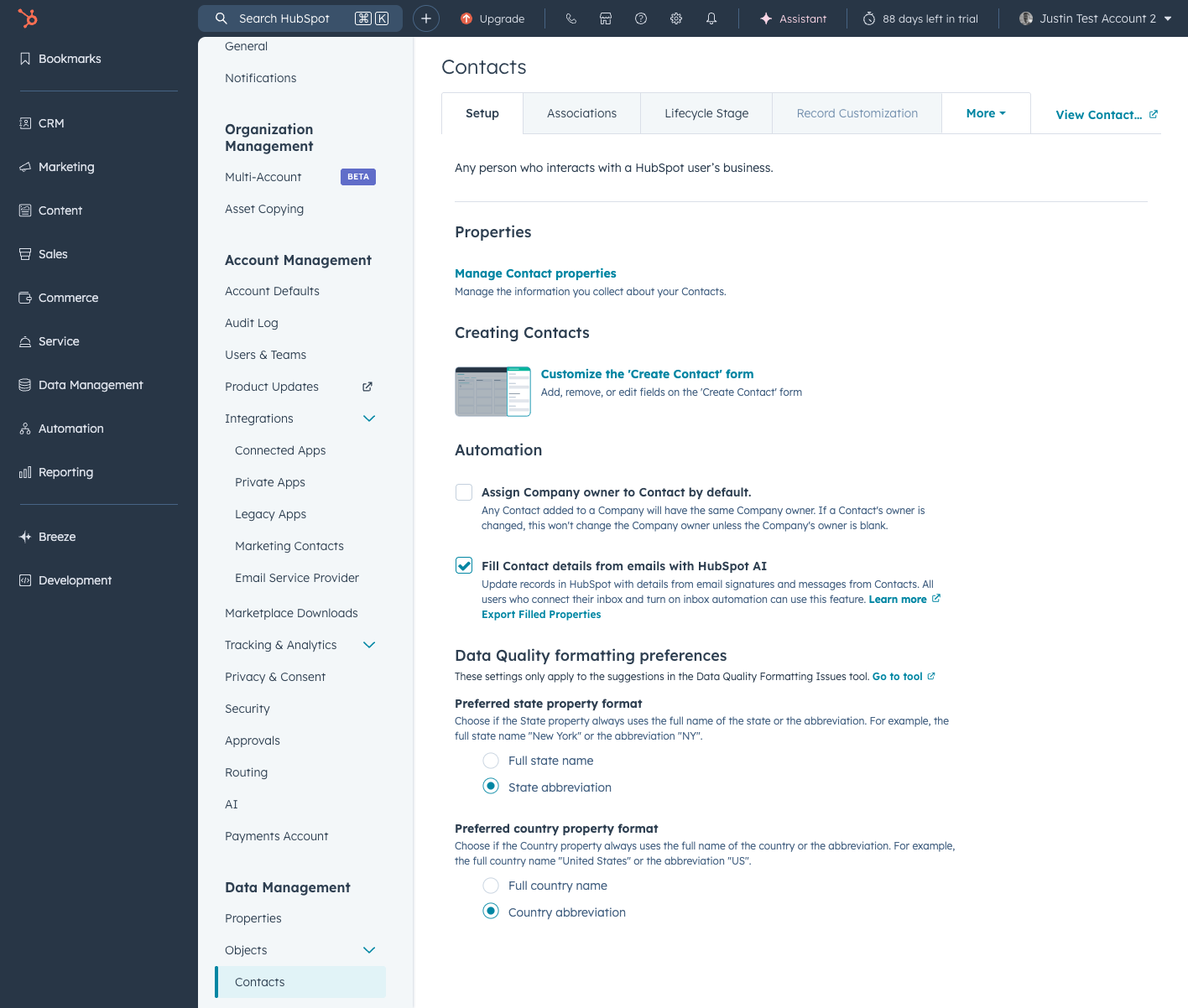 Click on Record Customization
