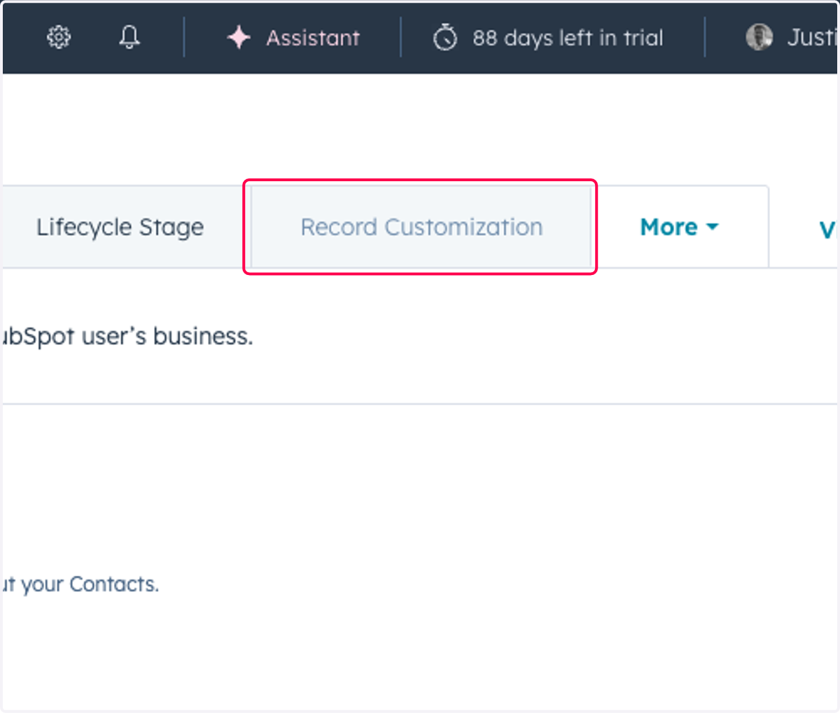 Click on Record Customization