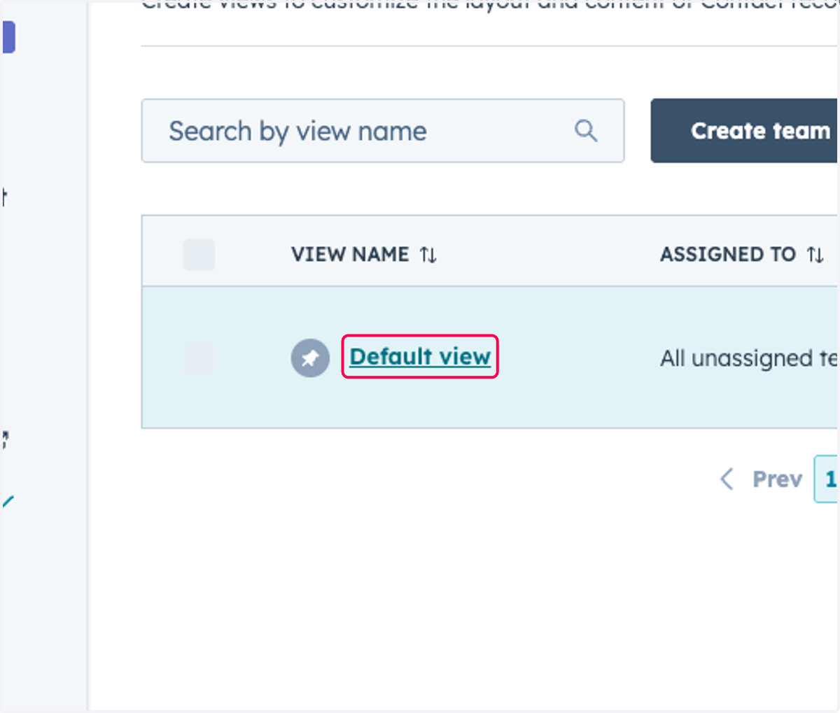 Click on Default view