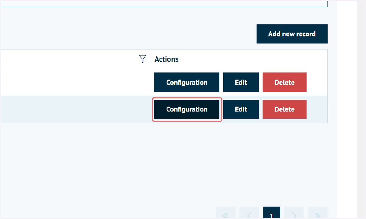 Click on Configuration to define additional detail