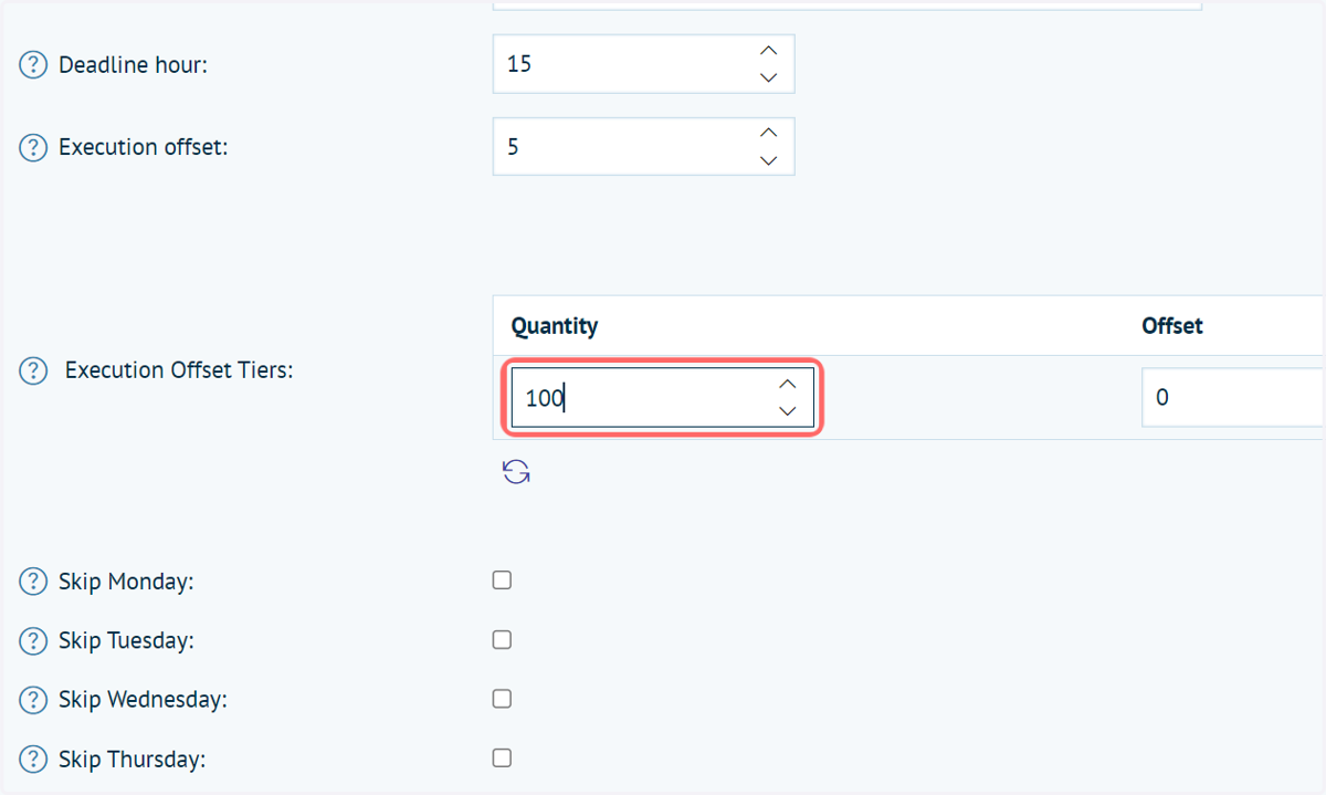 Type a production quantity