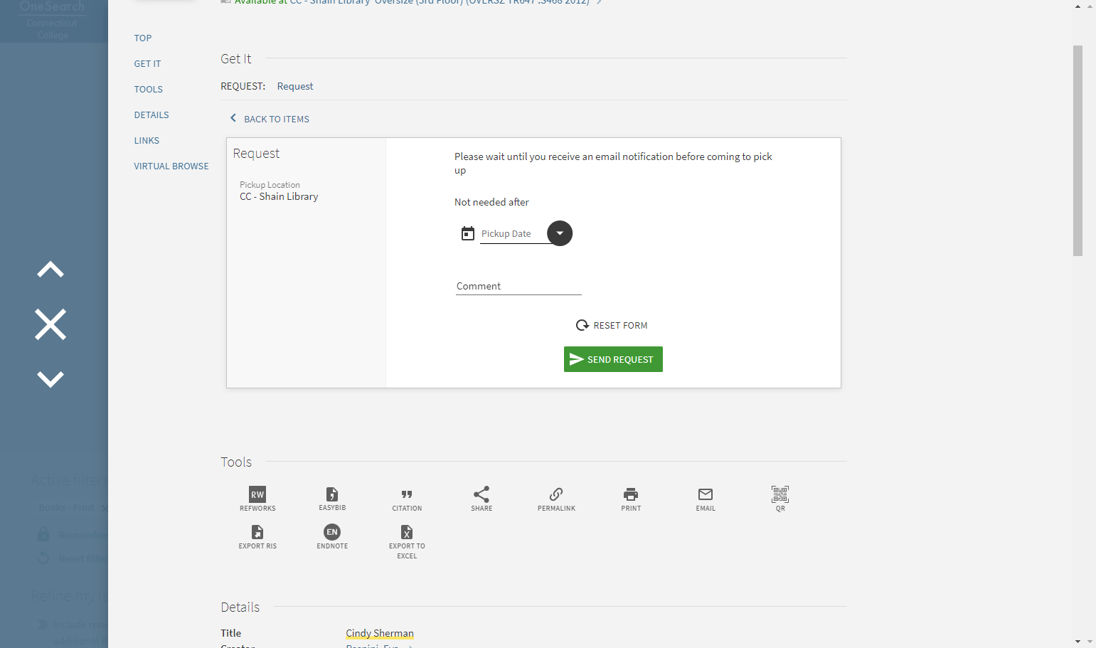 Click on SEND REQUEST