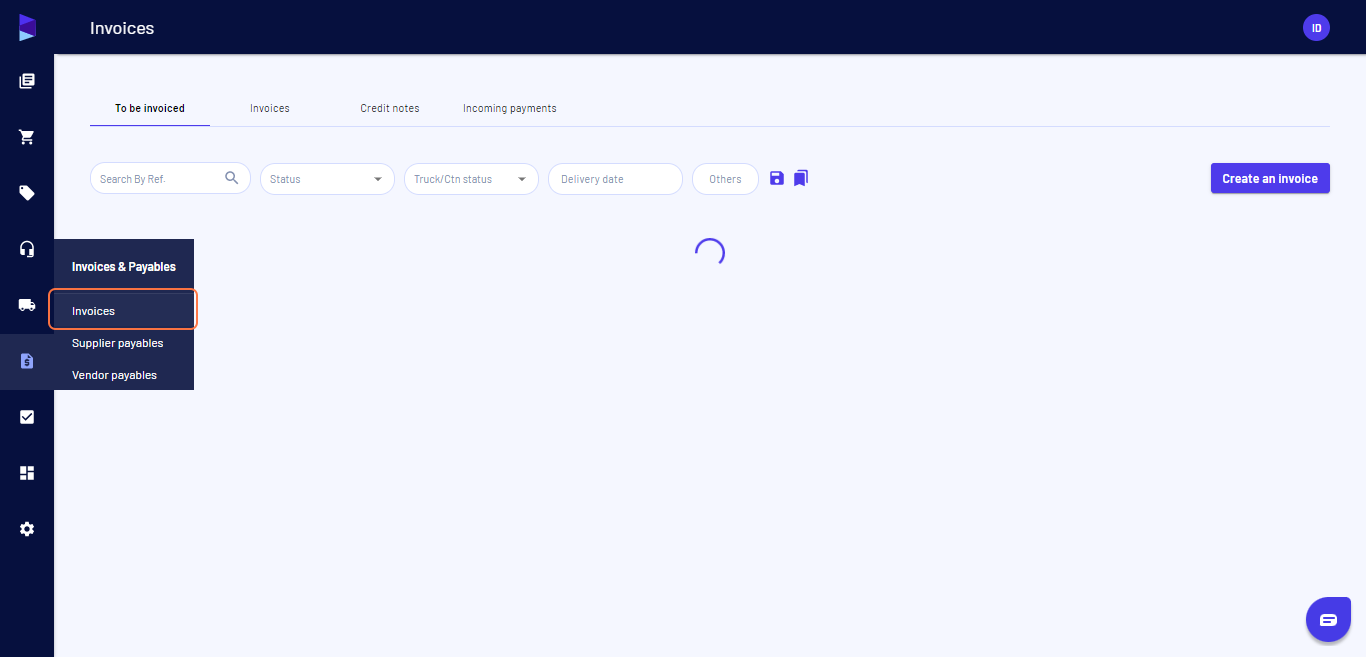 Alternatively, you can go to the "Invoice & Payables" menu and click on "Invoices"