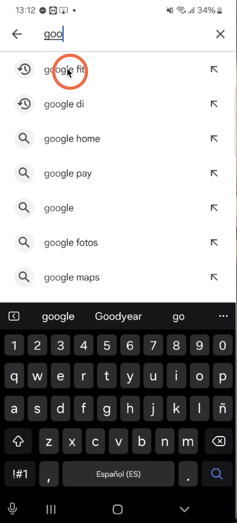 Seleccionamos Google Fit