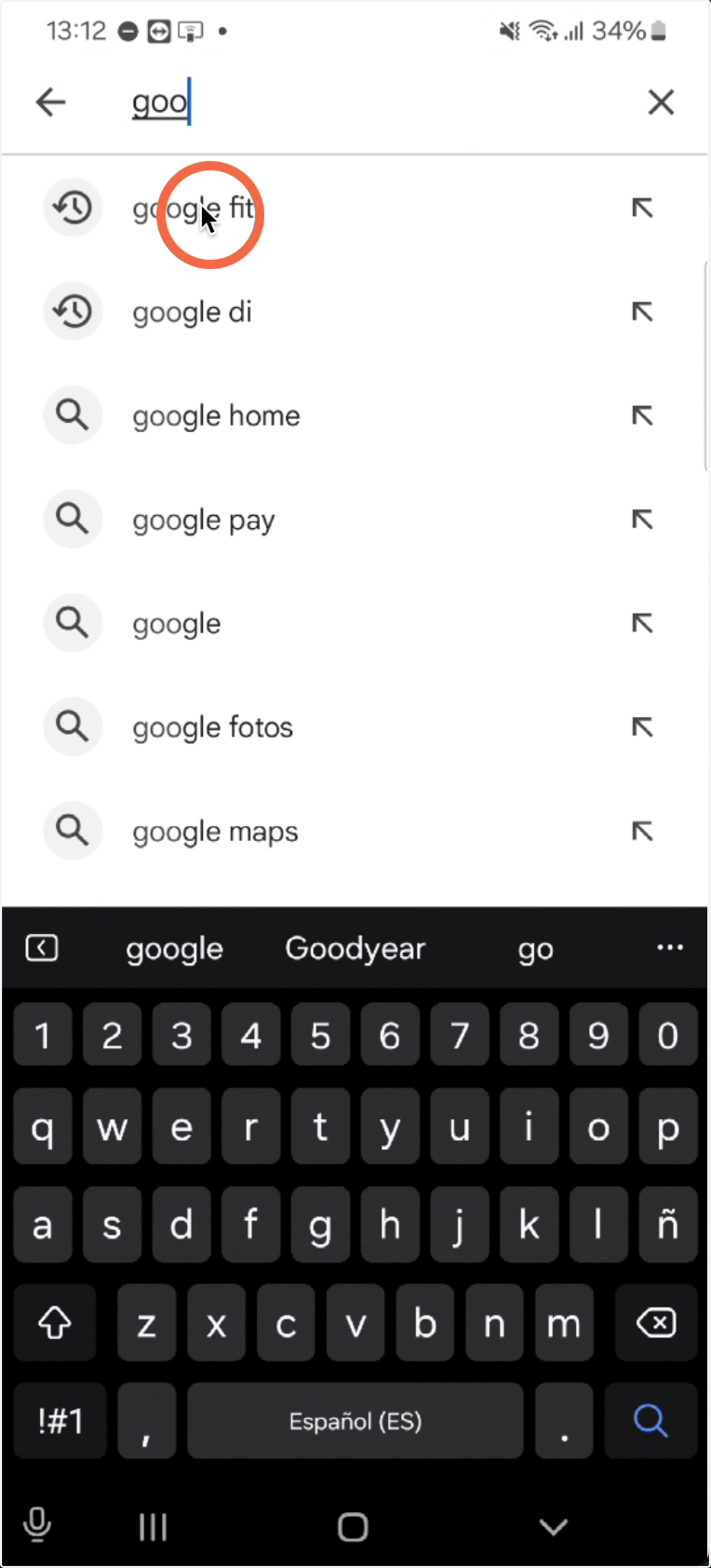 Seleccionamos Google Fit