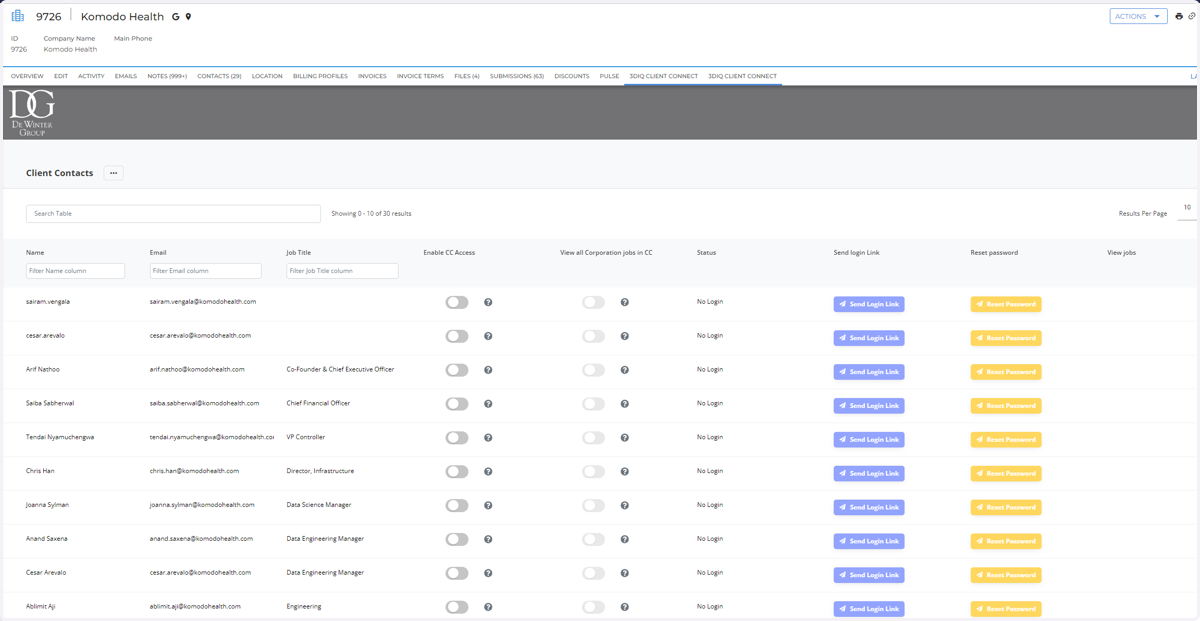 Client Connect Portal (if access is Provided to the Client)