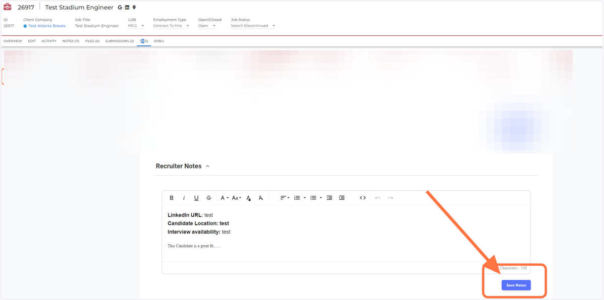 Recruiter Notes