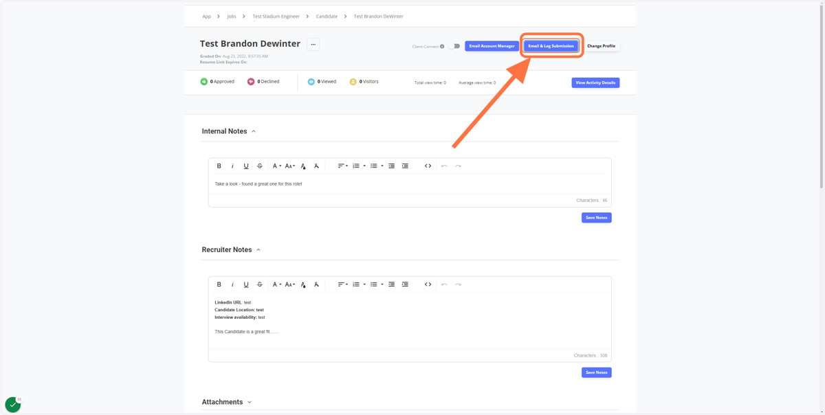 Sales: Email & Log Submission