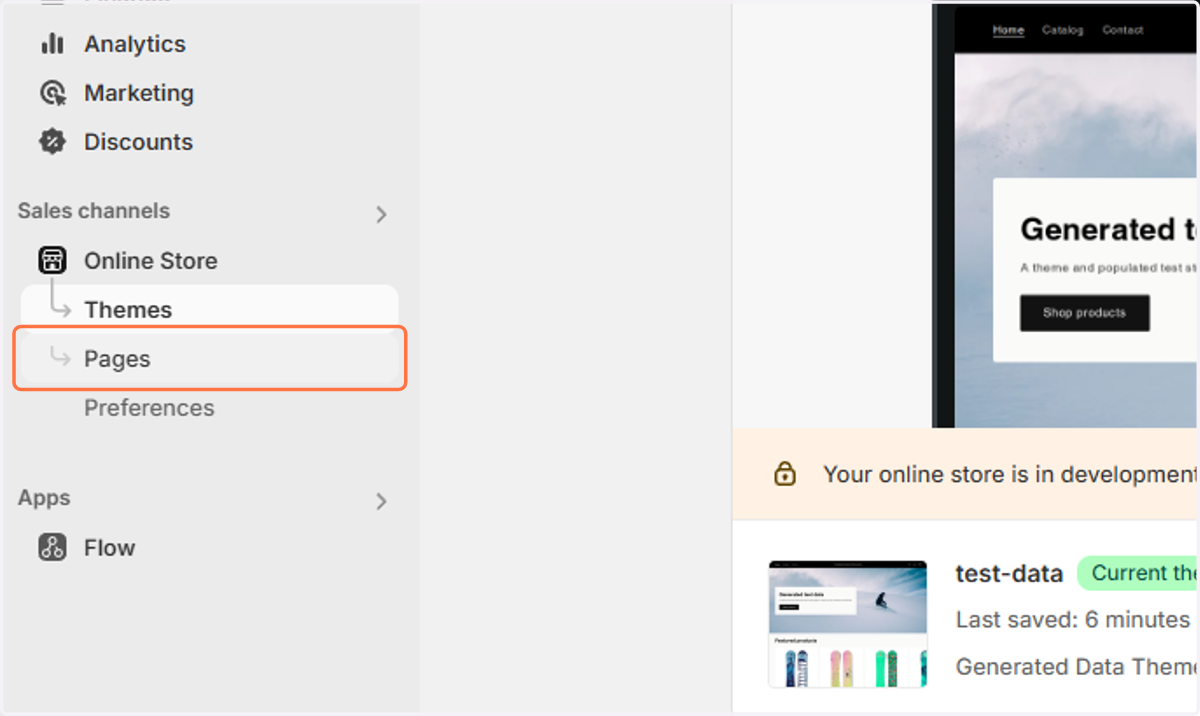 Click on Pages