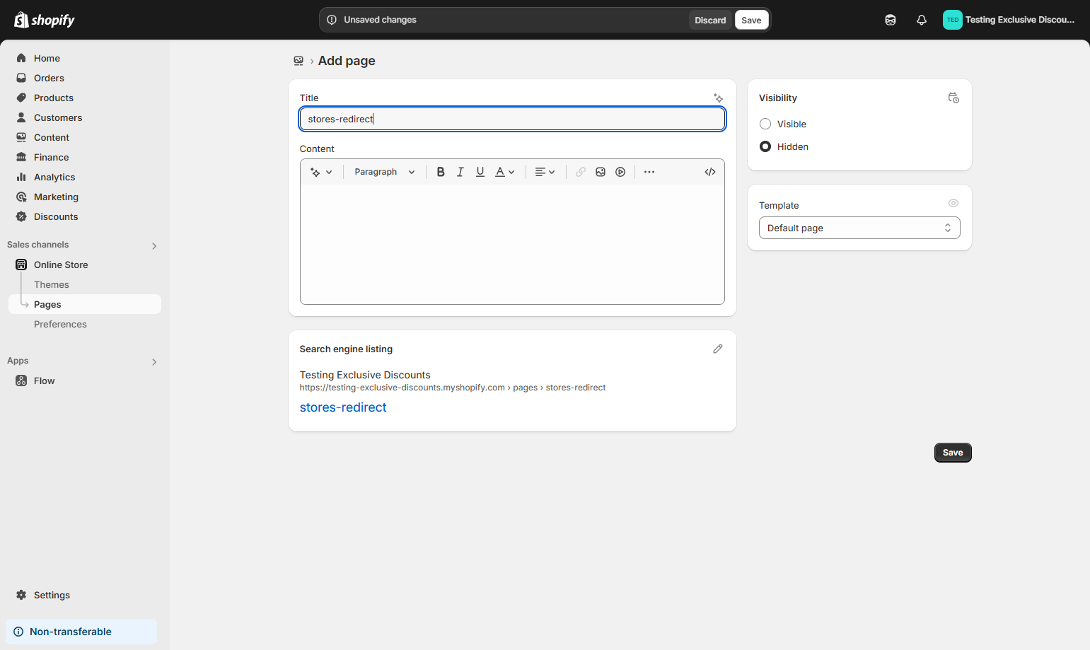 Enter page name