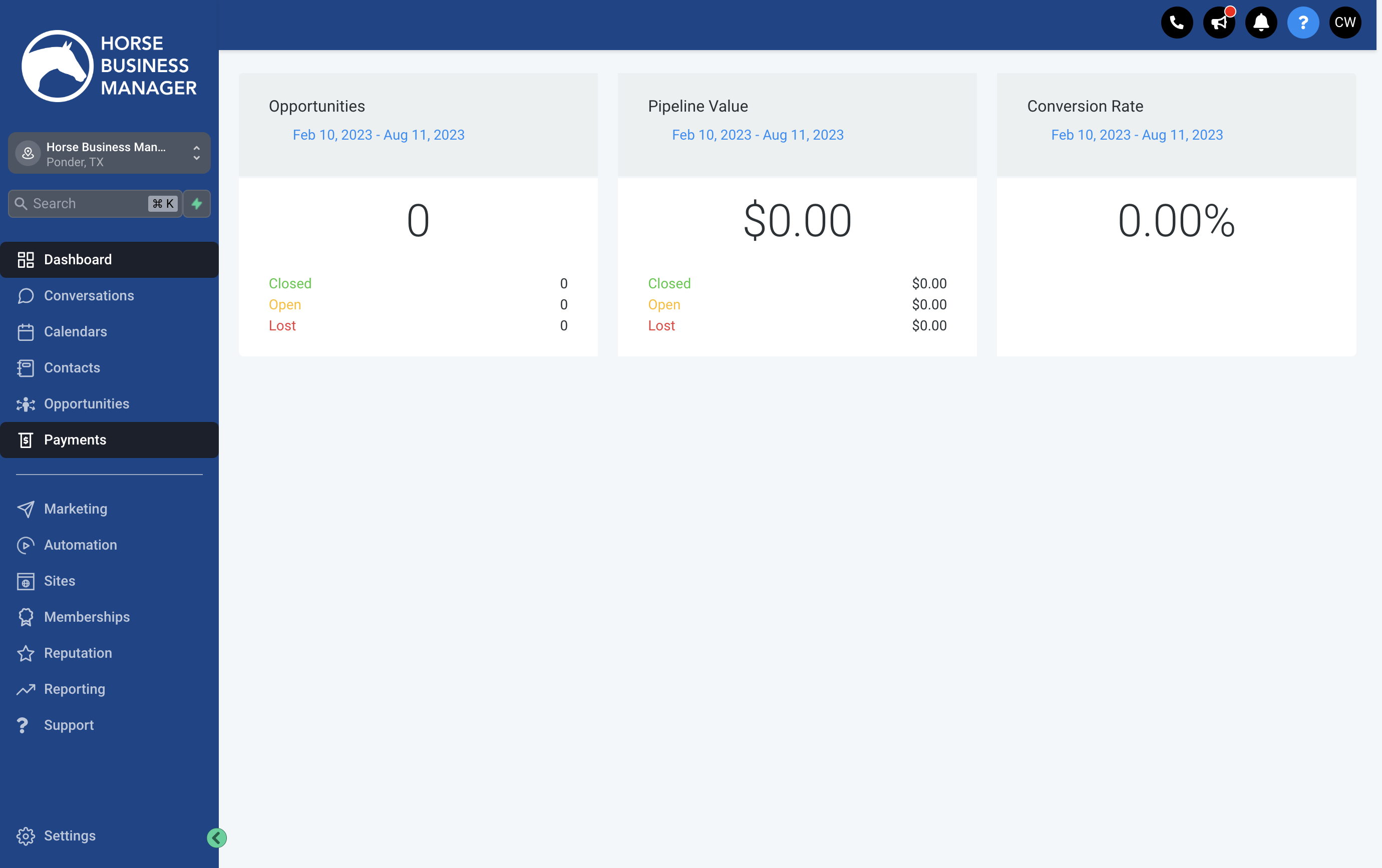 Click on Payments