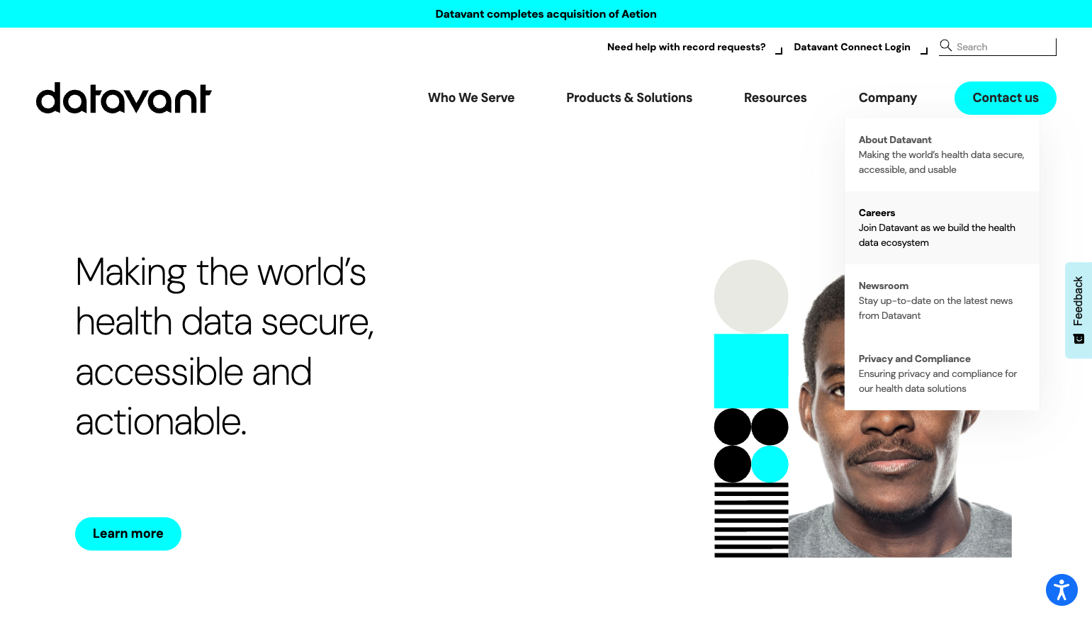 Hover over Company, Click on Careers…