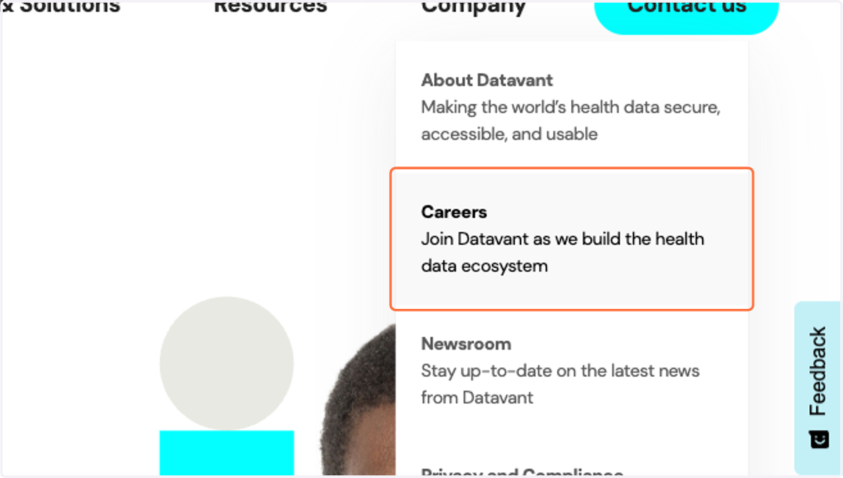 Hover over Company, Click on Careers…